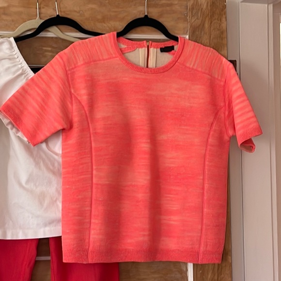 J. Crew Collection Wool/Linen Blend Short Sleeve Top - Picture 1 of 4